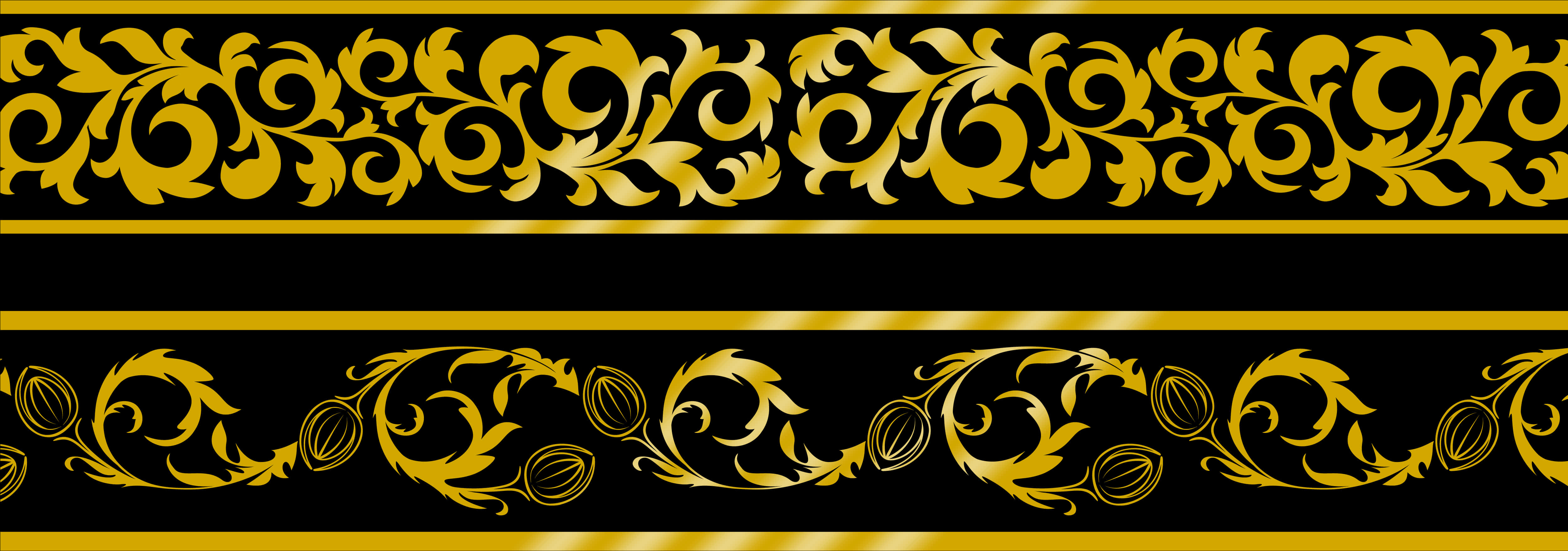 Golden Floral Lace Patterns PNG with transparent background