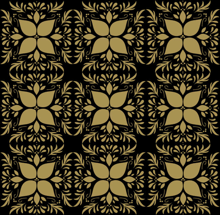 Golden Floral Pattern Design