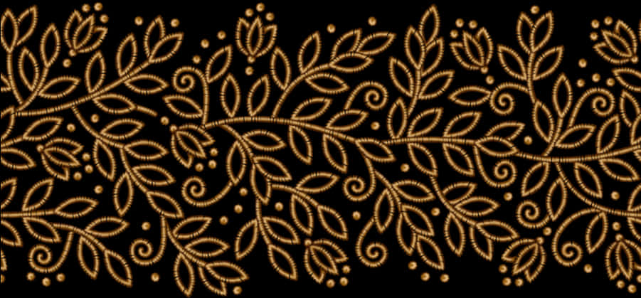 Golden Floral Patternon Black