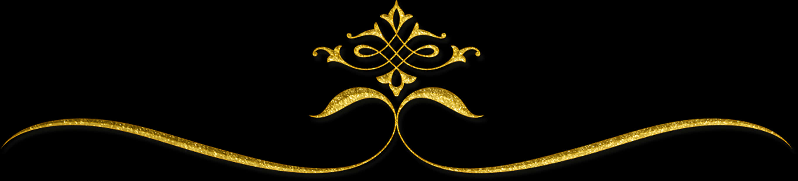 Golden Flourish Black Background