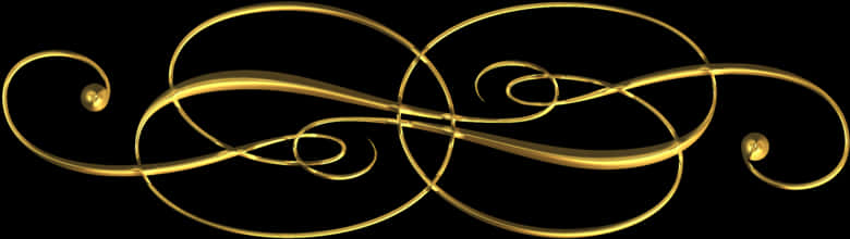 Golden Flourish Decorative Line PNG image with a transparent background, free high-resolution download