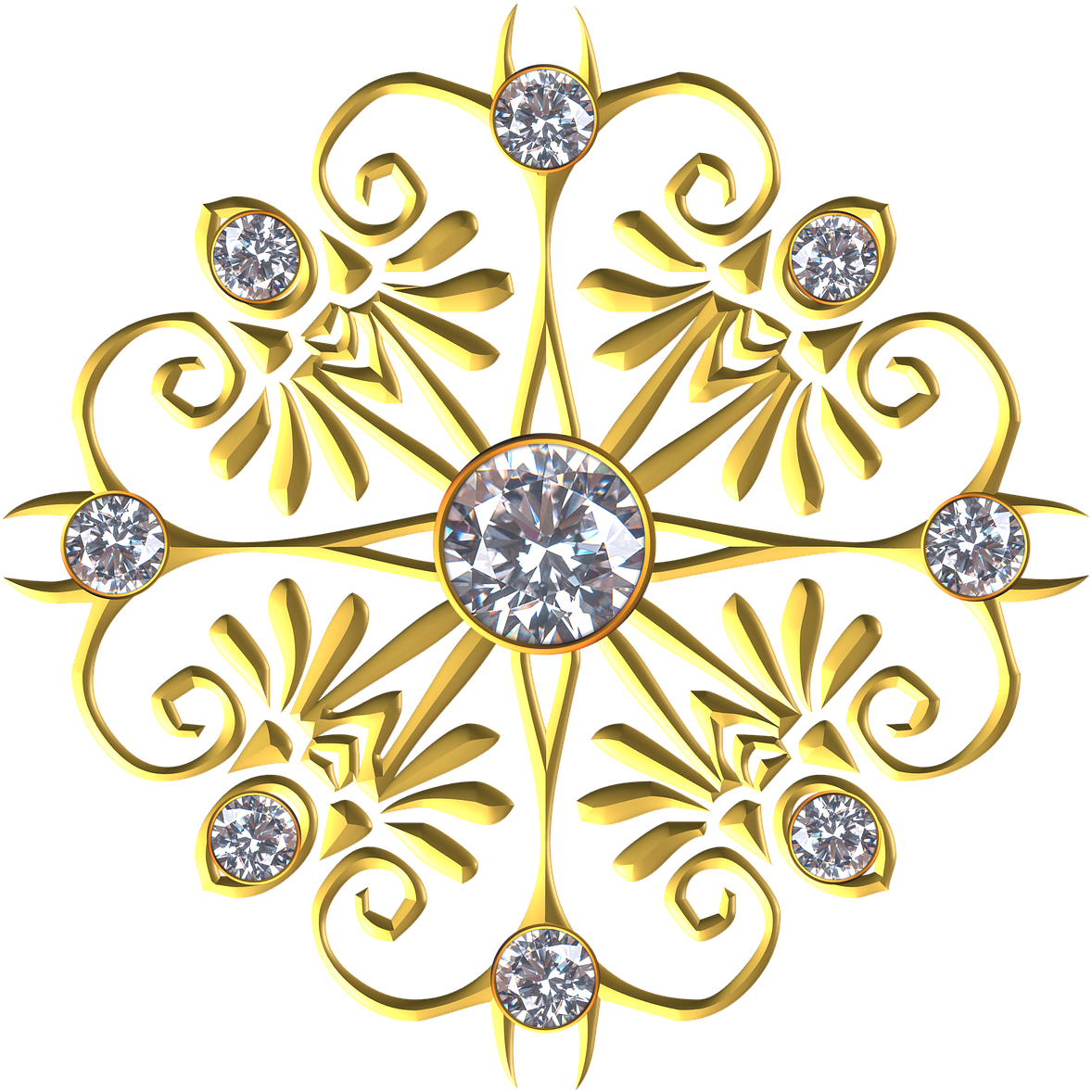 Golden Flourish Diamond Design