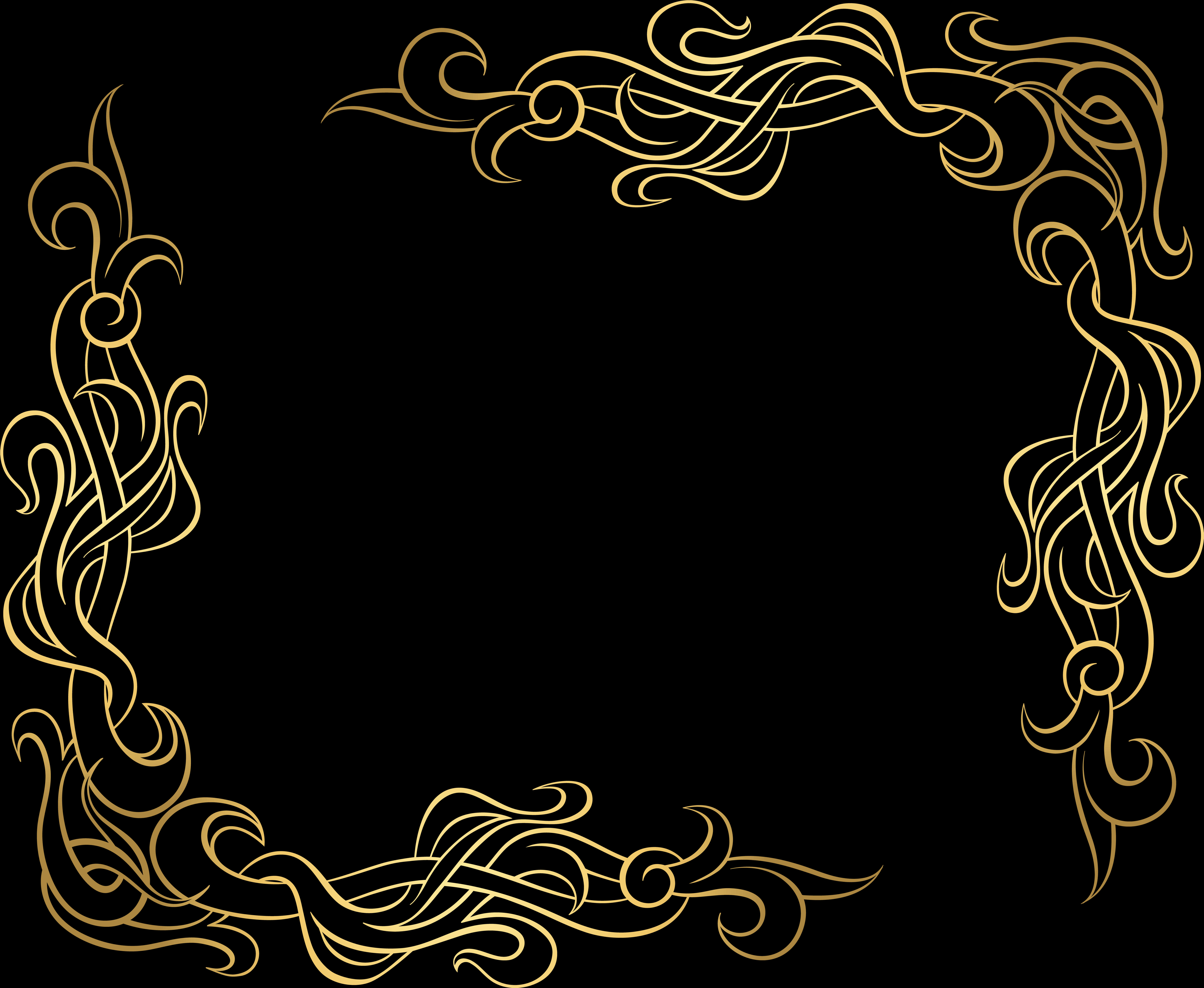 Golden Flourish Frame Design PNG image with a transparent background, free high-resolution download