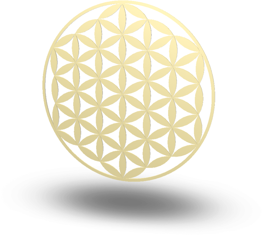 Golden Flowerof Life Geometric Pattern PNG with transparent background