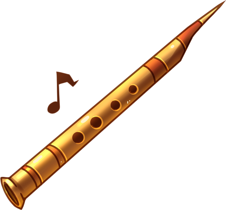 Golden Flutewith Musical Note