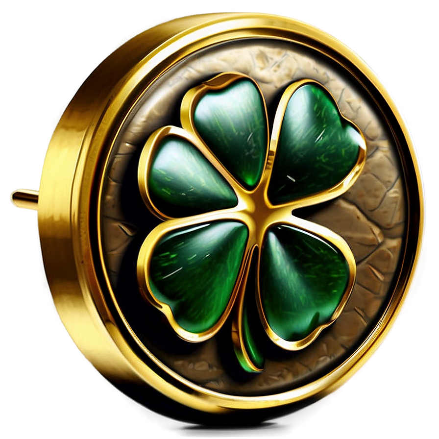 Golden Four Leaf Clover Png Dsq7