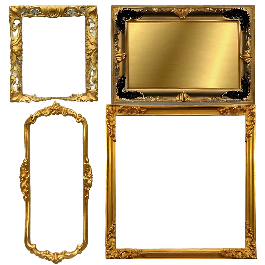 Golden Frame For Art Png 05252024