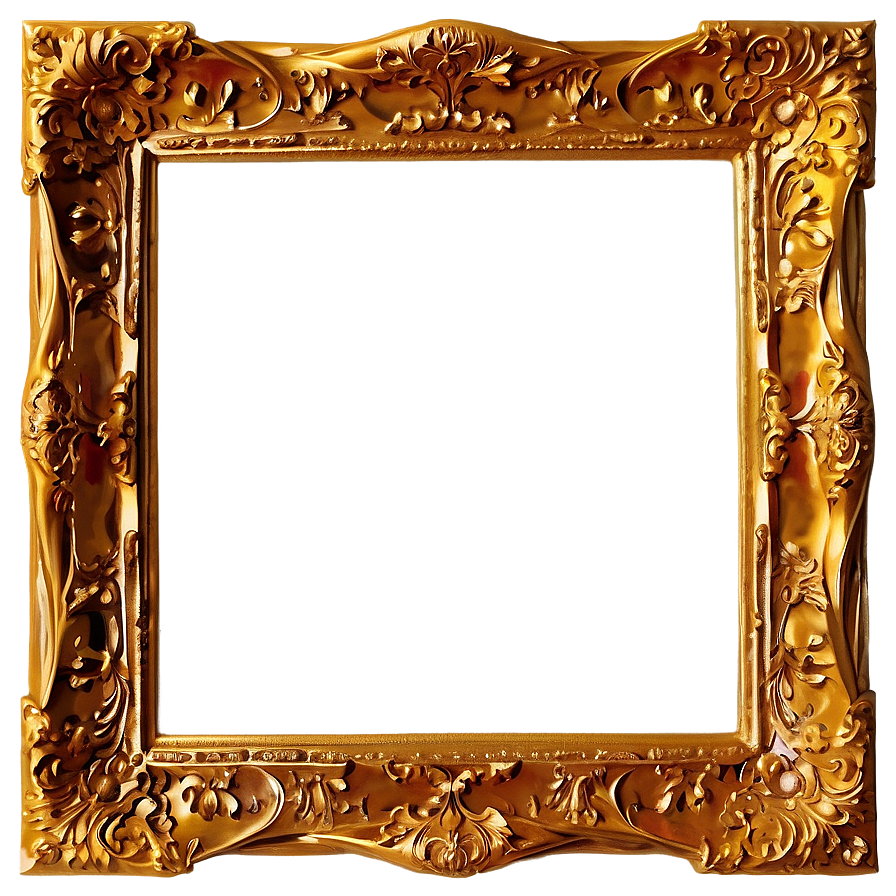 Golden Frame For Painting Png 05252024