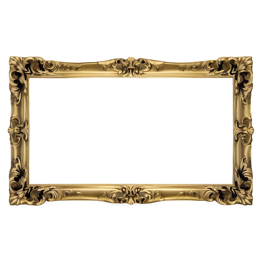 Golden Frame On Wall Png Jes