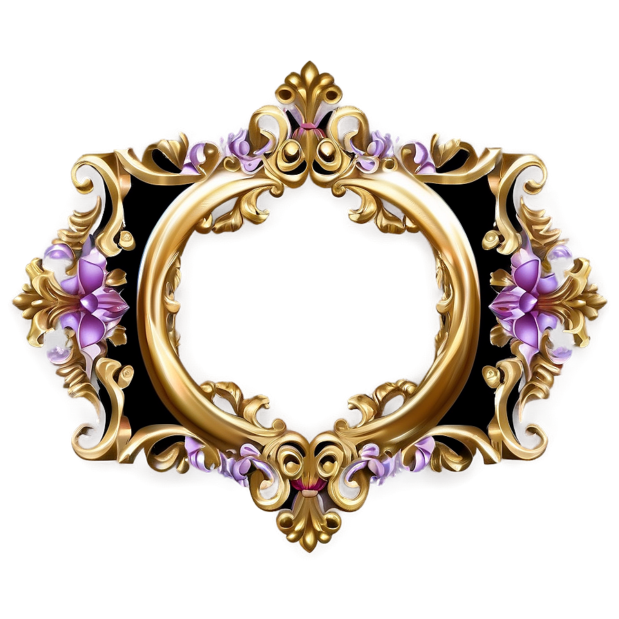 Golden Frame Ornament Png Fqm