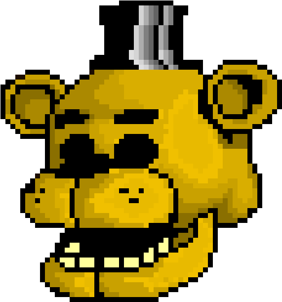 Golden_ Freddy_ Pixel_ Art_ Grid