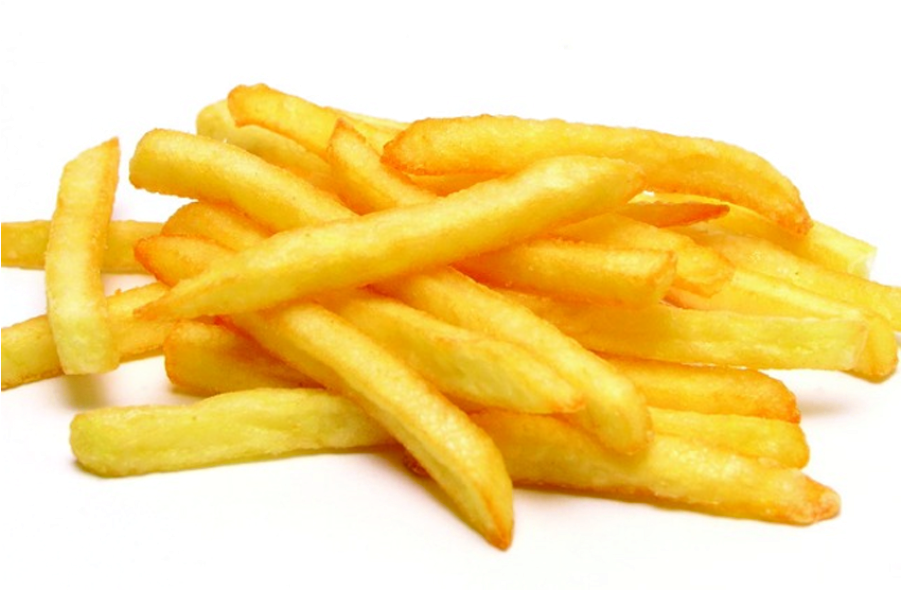 Golden French Fries Isolated PNG with transparent background