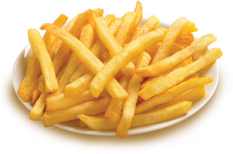 Golden French Fries Plate PNG with transparent background