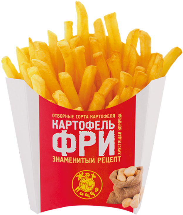 Golden Friesin Red Box PNG with transparent background