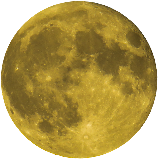 Golden Full Moon Night Sky