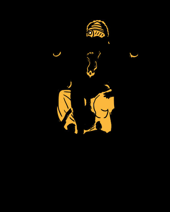 Golden_ Ganpati_ Silhouette_ Art