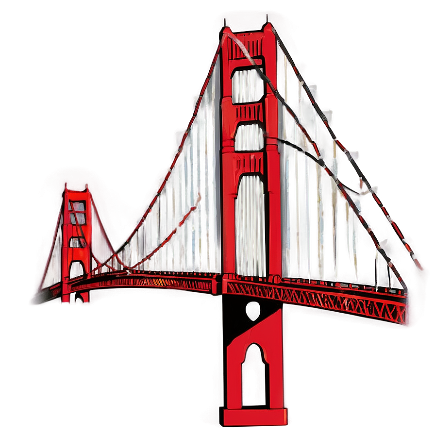 Golden Gate Bridge Artistic Illustration Png Ndb