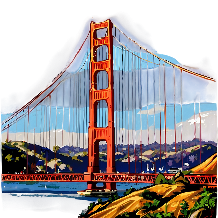 Golden Gate Bridge Artistic Illustration Png Yvc41