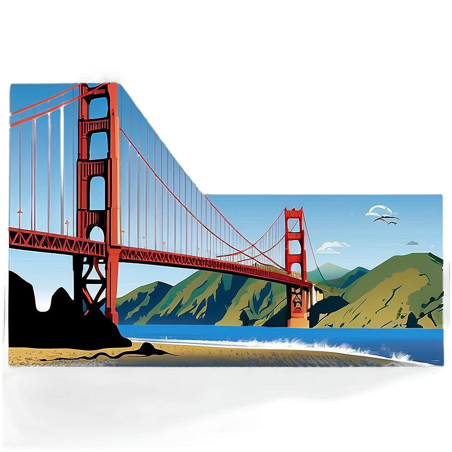 Golden Gate Bridge Iconic Landmark Png 29