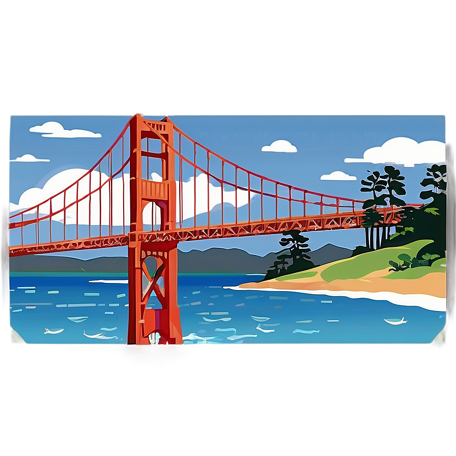 Golden Gate Bridge In Summer Sunshine Png 47