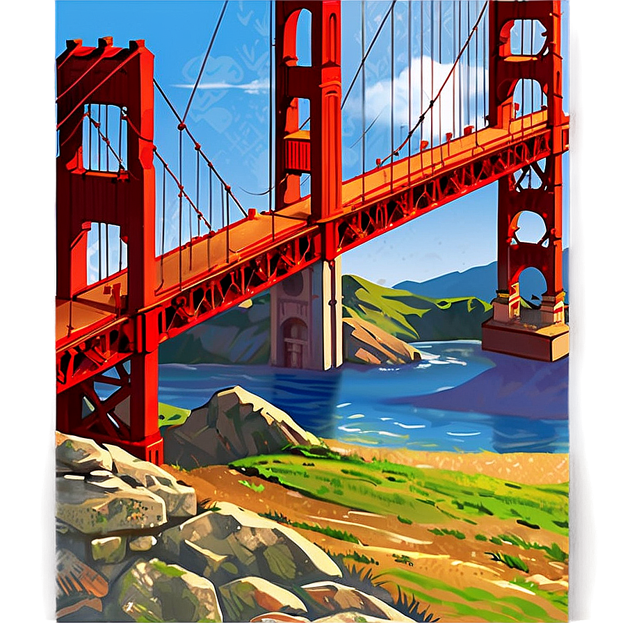 Golden Gate Bridge In Summer Sunshine Png Orv62