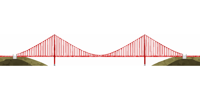 Golden Gate Bridge Silhouette PNG with transparent background