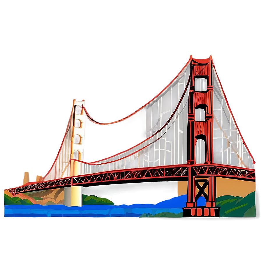 Golden Gate Bridge With City Skyline Png Nbr