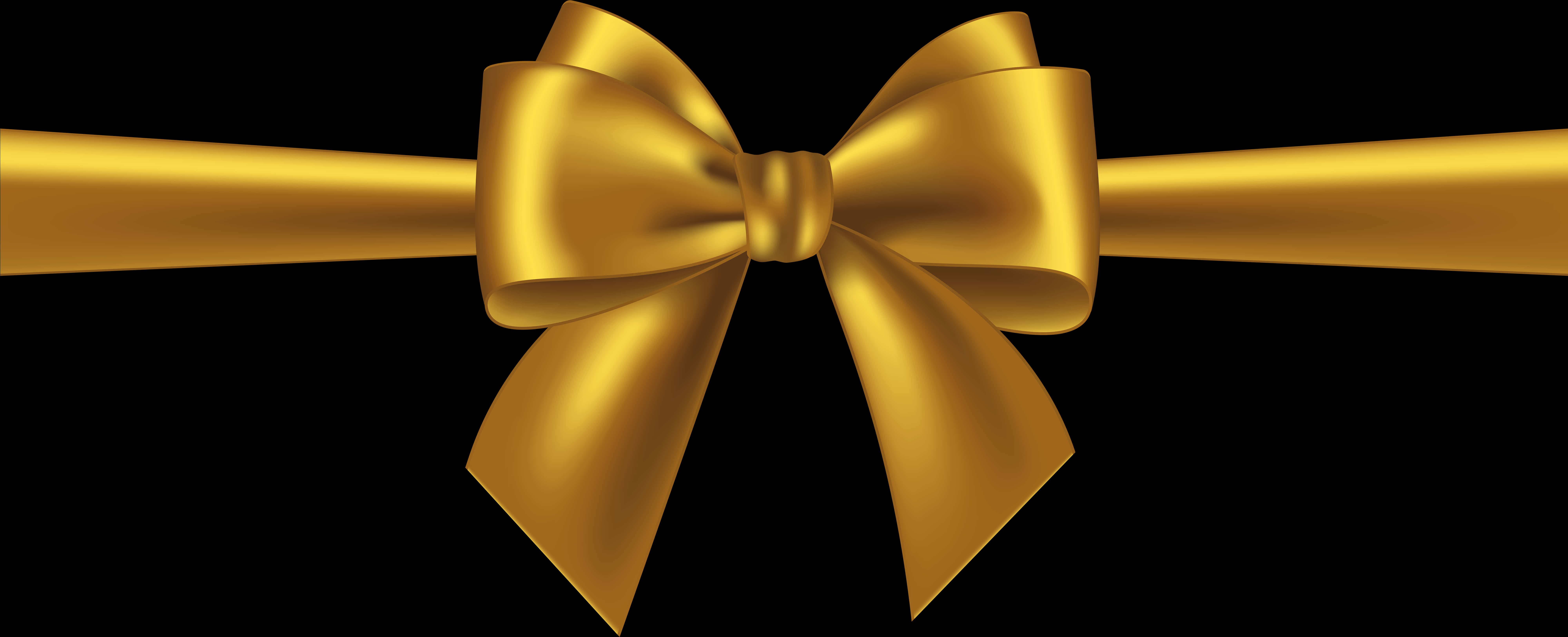 Golden Gift Bow PNG with transparent background