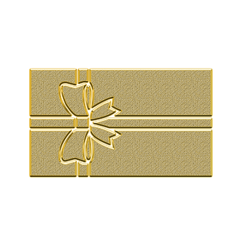 Golden Gift Box Top View PNG with transparent background