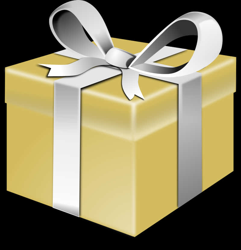 Golden Gift Boxwith Silver Ribbon