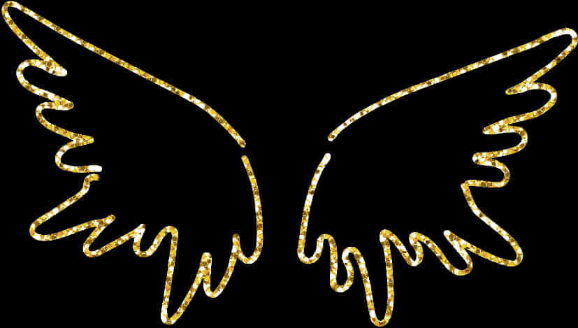 Golden Glitter Angel Wings