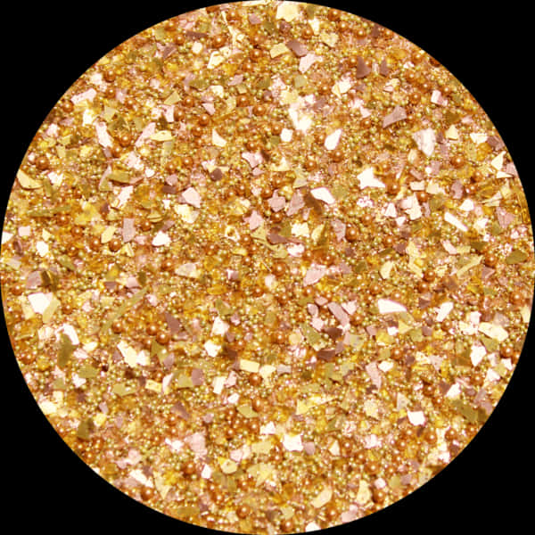 Golden Glitter Closeup Texture PNG with transparent background