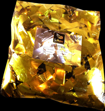 Golden Glitter Packaging Le Maitre PNG with transparent background