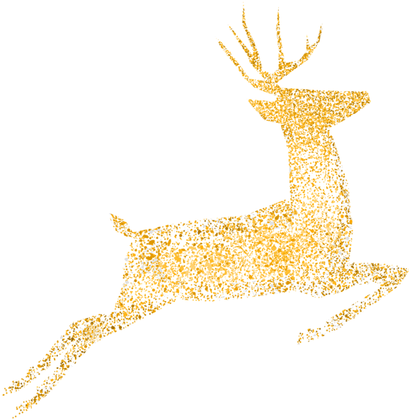 Golden Glitter Reindeer Silhouette