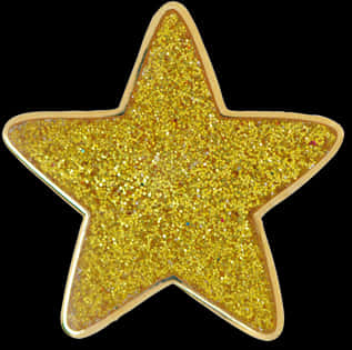 Golden Glitter Star Decoration PNG with transparent background