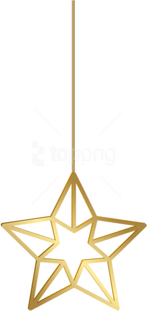 Golden Hanging Star Clipart