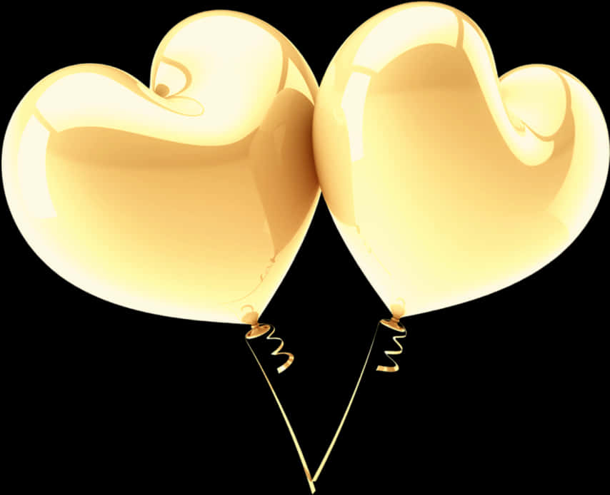 Golden Heart Balloons