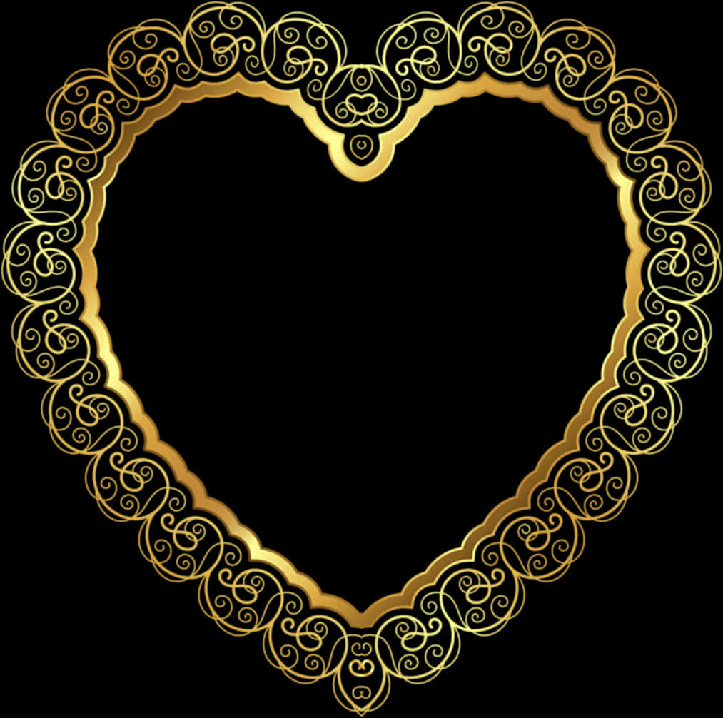 Golden Heart Border Design