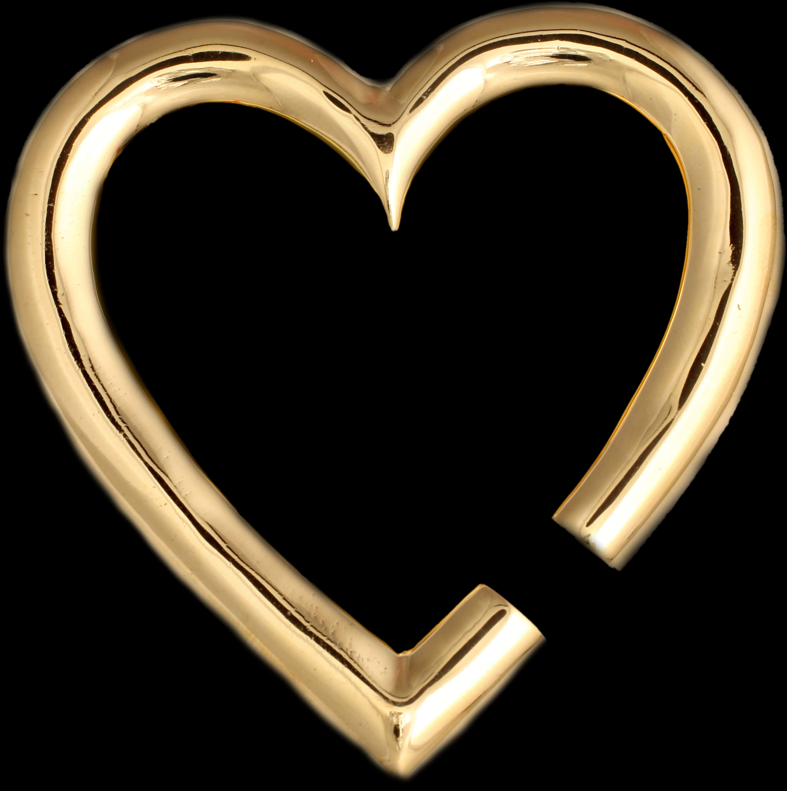 Golden Heart Brokenin Two PNG with transparent background