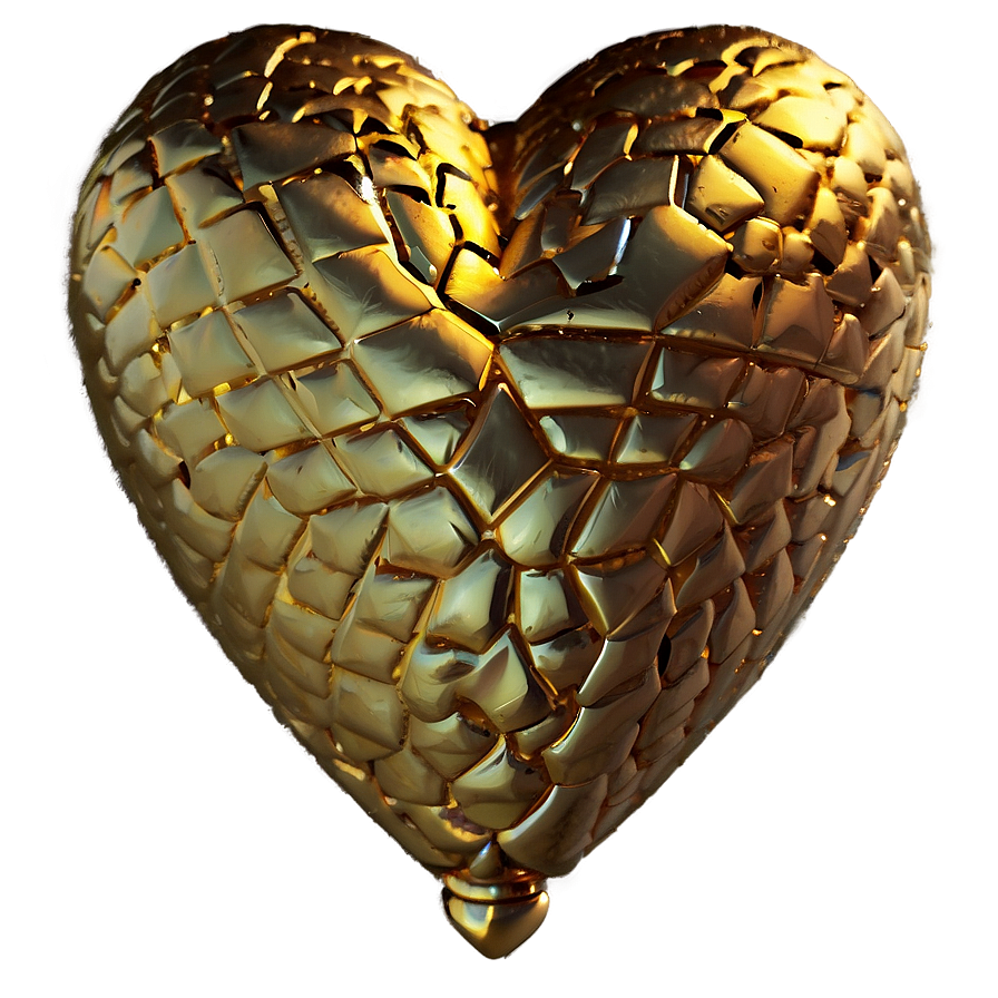 Golden Heart Charm Png 28