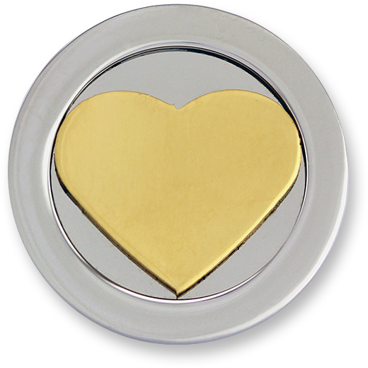 3d Heart Stainless Steel Gold Plated, HD Png Download PNG with transparent background