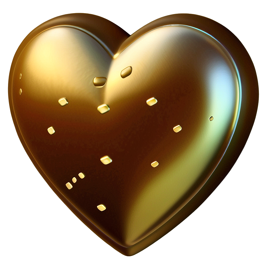 Golden Heart Emoji Png 05042024