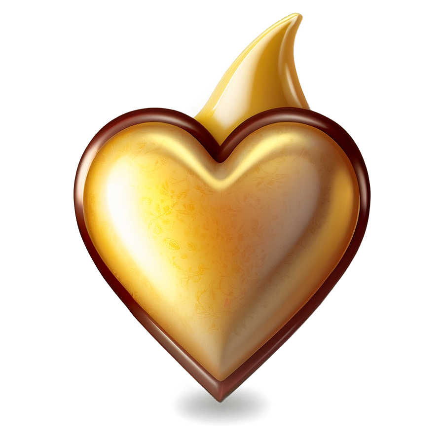 Golden Heart Emoji Png 24