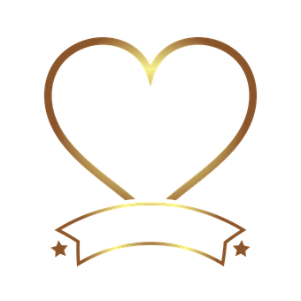 Golden Heart Logo PNG with transparent background