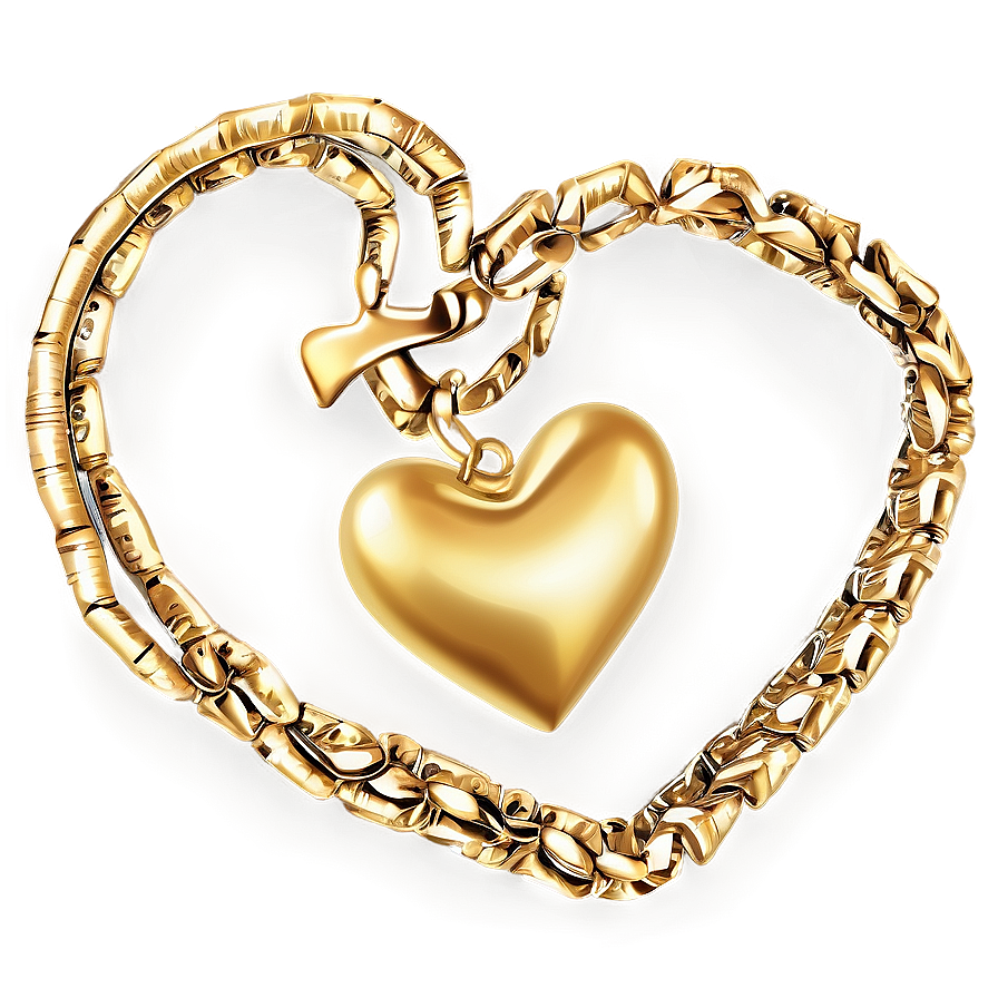 Golden Heart Love Png 7