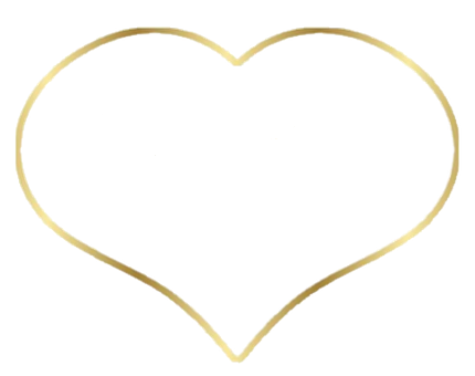 Golden Heart Outline PNG with transparent background