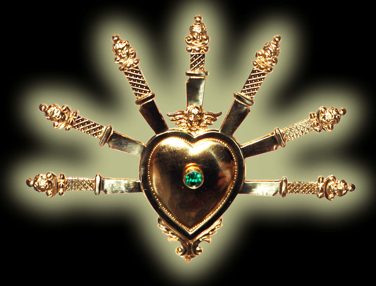 Golden Heart Surroundedby Swords