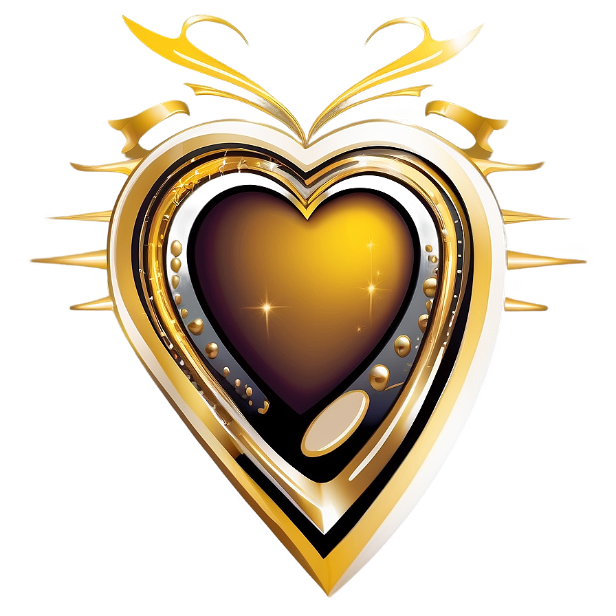 Golden Heart Vector Png Cft18