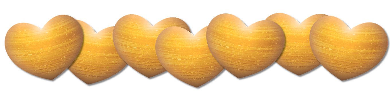 Golden Hearts Row PNG with transparent background