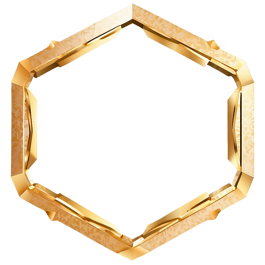 Golden Hexagon Frame PNG 87 PNG with transparent background